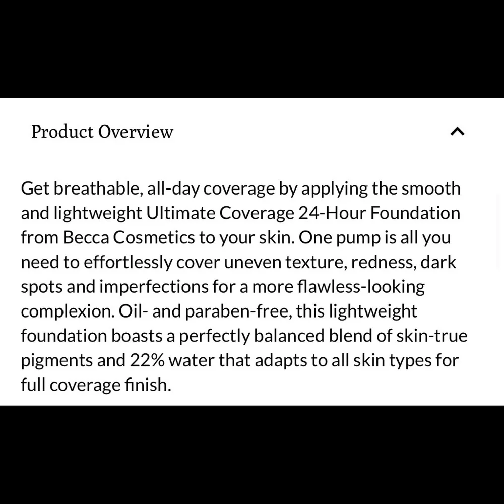 ✨ BECCA Ultimate Coverage 24 Hour Foundation